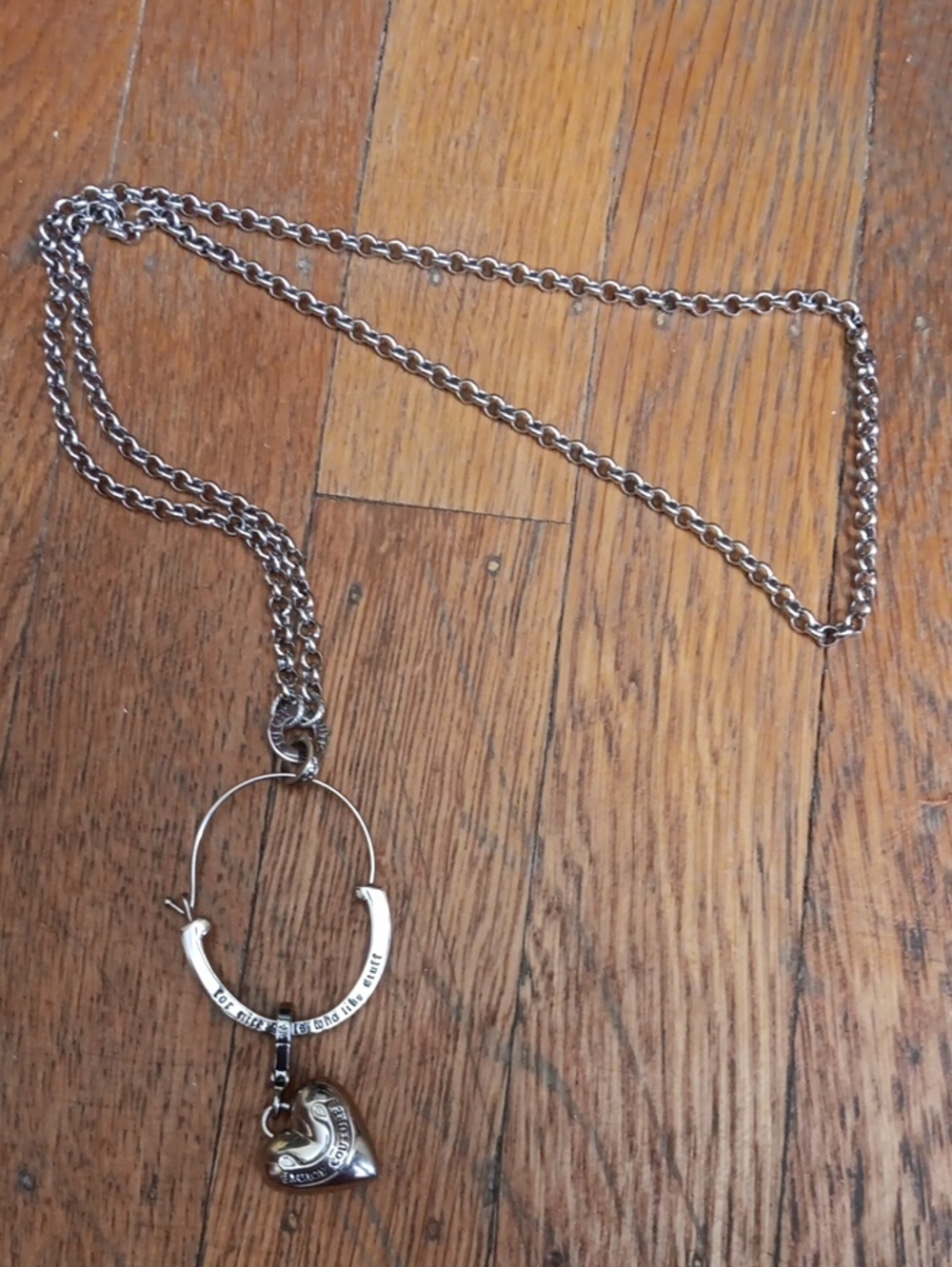 Juicy Couture Silver Heart Charm Necklace